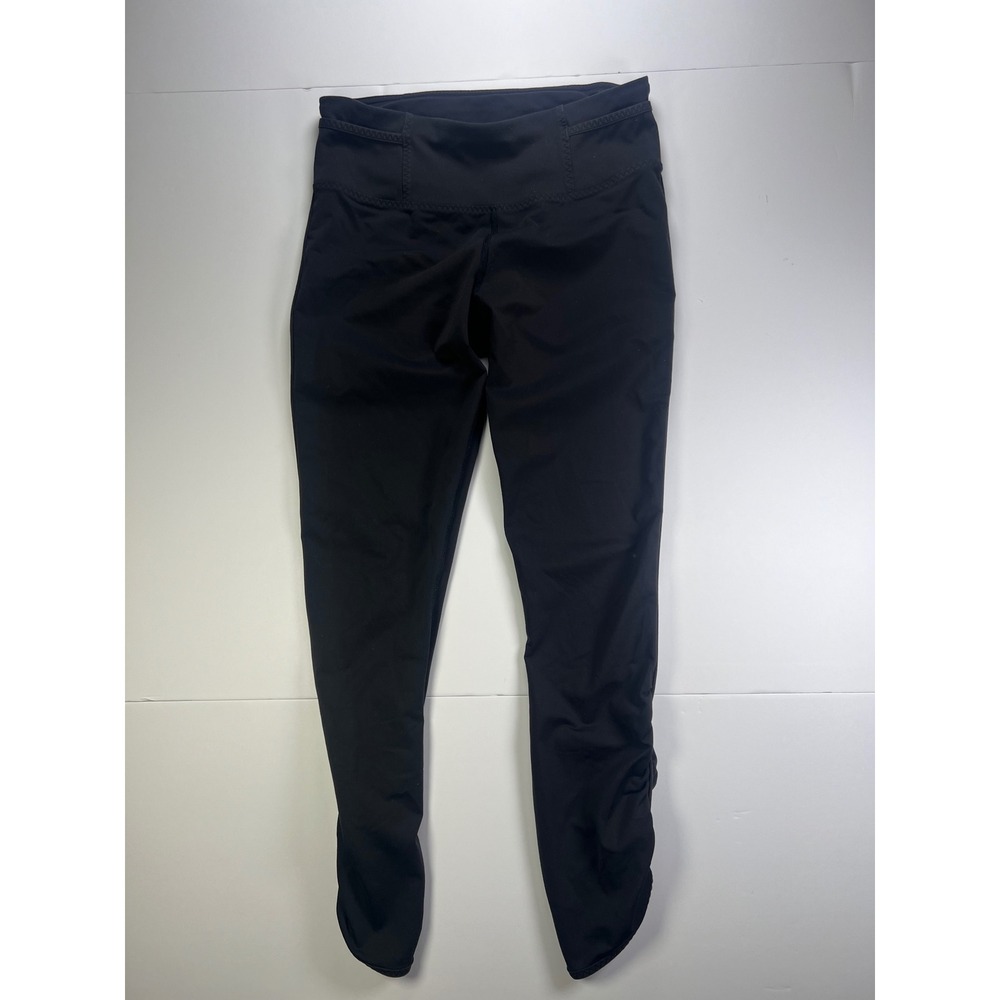 Lululemon Leggings Womens 6 Black Ruched Ankle Back Zip Pocket High Rise